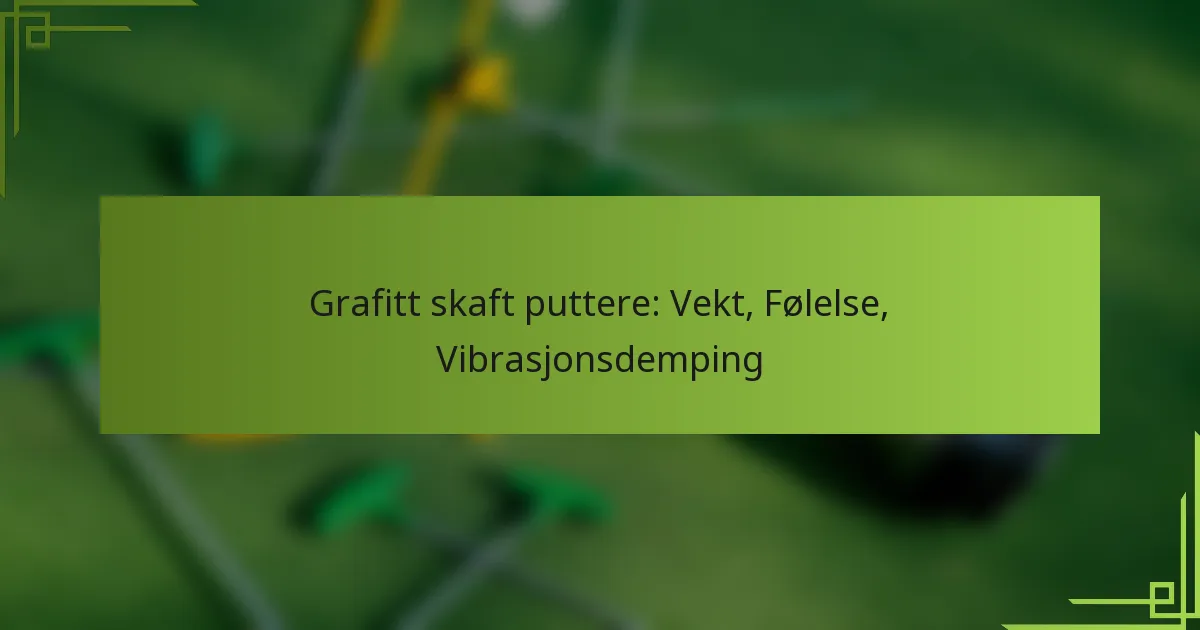 Grafitt skaft puttere: Vekt, Følelse, Vibrasjonsdemping