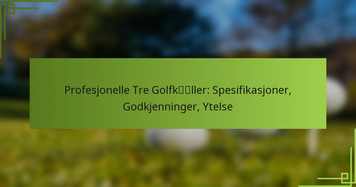 Profesjonelle Tre Golfkøller: Spesifikasjoner, Godkjenninger, Ytelse
