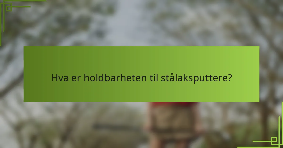 Hva er holdbarheten til stålaksputtere?