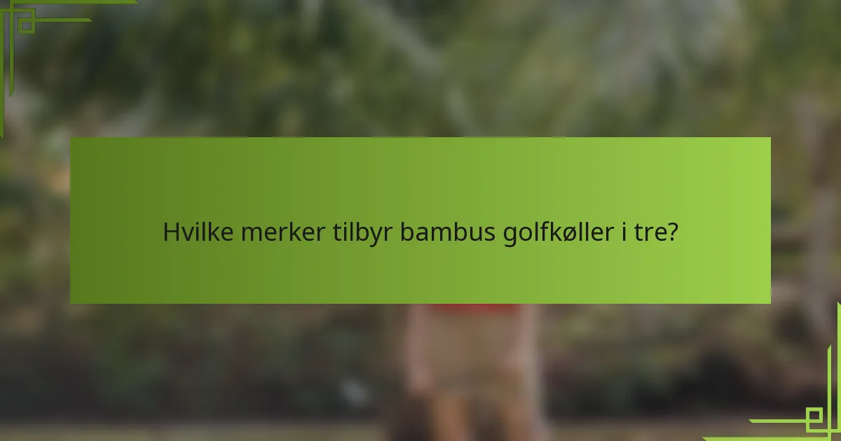 Hvilke merker tilbyr bambus golfkøller i tre?