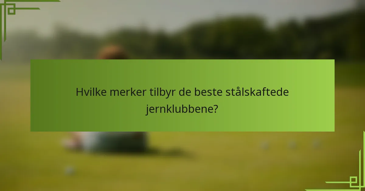 Hvilke merker tilbyr de beste stålskaftede jernklubbene?